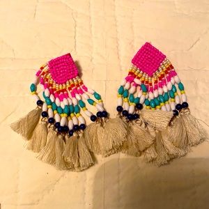 Beaded earring, multicolor. Never worn